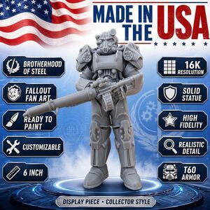 Fallout Brotherhood Of Steel Knight T60 Armor 6” Figurine Fan Art Heavy V3.0 NEW